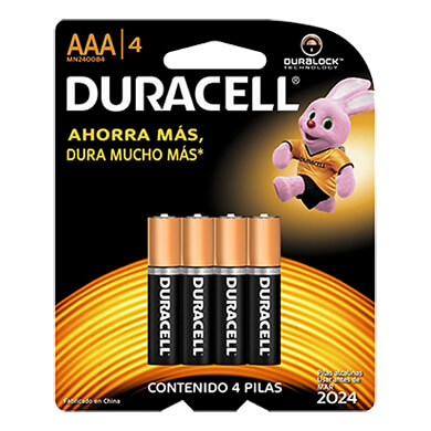 BATERIA ALCALINA DURACELL AAA 4U BATERIA ALCALINA DURACELL AAA 4U