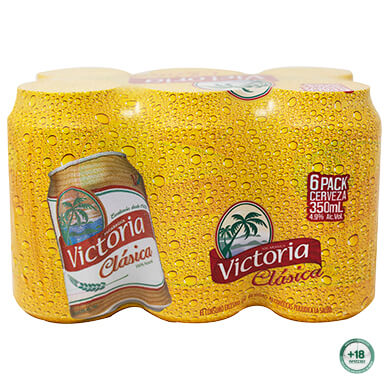 Cerveza Victoria clasica lata 6 pack 2100 ml Cerveza Victoria clasica lata 6 pack 2100 ml