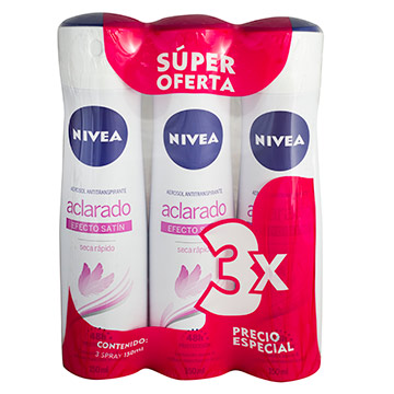 DESODOR NIVEA SPRAY ACLARA SAT 3PK 450ML DESODOR NIVEA SPRAY ACLARA SAT 3PK 450ML