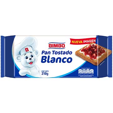 PAN BIMBO TOSTADO BLANCO 210G PAN BIMBO TOSTADO BLANCO 210G