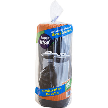 BOLSA BAS SUPERMAX NEGRA ROLL 30U XG BOLSA BAS SUPERMAX NEGRA ROLL 30U XG