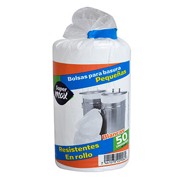 BOLSA BAS SUPERMAX BLANCA ROLL PEQ 50EA BOLSA BAS SUPERMAX BLANCA ROLL PEQ 50EA