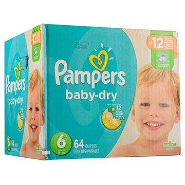 PANAL PAMPERS BABY DRY T6 PACK 64EA PANAL PAMPERS BABY DRY T6 PACK 64EA