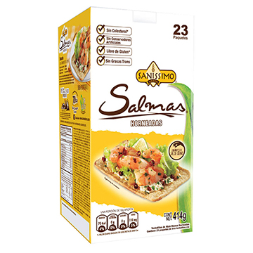 TOSTADITAS SANISSIMO SALMA 23 PQ 414 GR TOSTADITAS SANISSIMO SALMA 23 PQ 414 GR