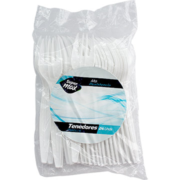 TENEDOR SUPERMAX DESECHABLE BCO 24UDS TENEDOR SUPERMAX DESECHABLE BCO 24UDS