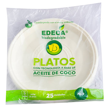PLATO BIODEGRADABLE EDECA N9 25U PLATO BIODEGRADABLE EDECA N9 25U