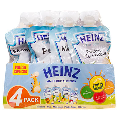 COLADOS HEINZ 4 PACK FLEX SURTIDO 113GR COLADOS HEINZ 4 PACK FLEX SURTIDO 113GR