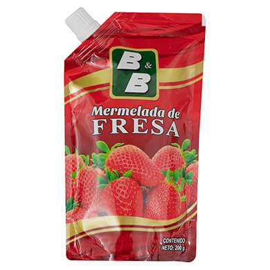 MERMELADA BYB DE FRESA DOY PACK 200GR MERMELADA BYB DE FRESA DOY PACK 200GR