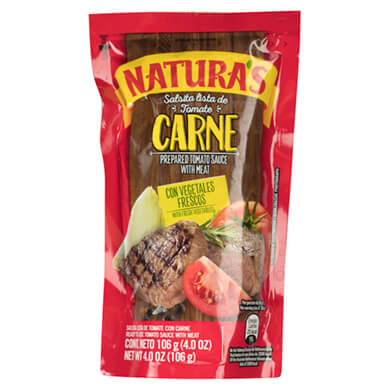 SALSA NATURAS TOMATE CON CARNE 106GR SALSA NATURAS TOMATE CON CARNE 106GR