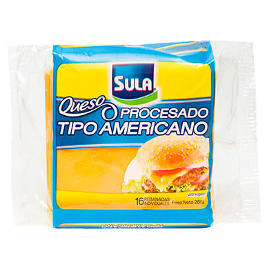 QUESO SULA PROCES TIPO AMERICANO EN RODAJA 288GR QUESO SULA PROCES TIPO AMERICANO EN RODAJA 288GR