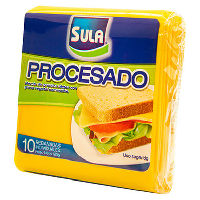 QUESO PROCESADO SULA 10 REBANADAS 180GR QUESO PROCESADO SULA 10 REBANADAS 180GR