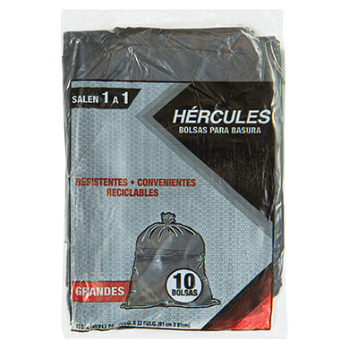BOLSA BAS HERCULES NEGRA PAQ 10U GRANDE BOLSA BAS HERCULES NEGRA PAQ 10U GRANDE