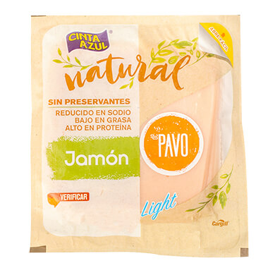 JAMON DE PAVO NATURAL CINTA AZUL 250GR JAMON DE PAVO NATURAL CINTA AZUL 250GR