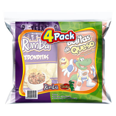 SNACK TOSTY RUMBA 4PACK V3 580 GR SNACK TOSTY RUMBA 4PACK V3 580 GR