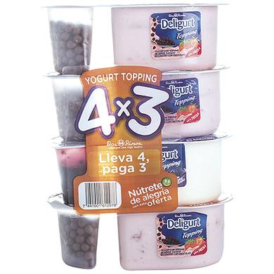 YOGURT DOS PINOS TOP CHOC ARR 4X3 600GR YOGURT DOS PINOS TOP CHOC ARR 4X3 600GR
