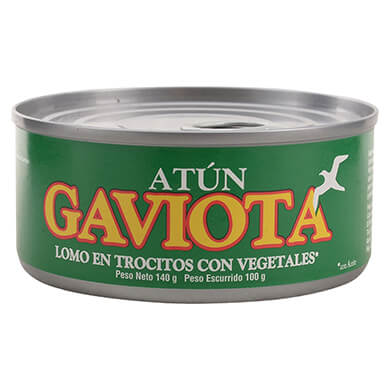 Atun Gaviota lomo trocitos con vegetales 100 g Atun Gaviota lomo trocitos con vegetales 100 g