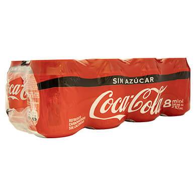 MINI COCA COLA ZERO LATA 8PK 1896ML MINI COCA COLA ZERO LATA 8PK 1896ML