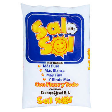 SAL SOL REFINADA YODADA 500 GR SAL SOL REFINADA YODADA 500 GR