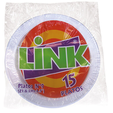 Plato desechable Link n9 15 unidades Plato desechable Link n9 15 unidades