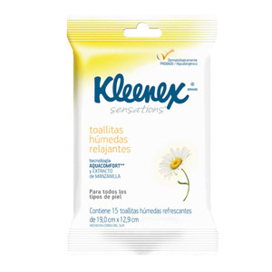 PANUELO KLEENEX HUMEDOS SENSATIONS 15U PANUELO KLEENEX HUMEDOS SENSATIONS 15U