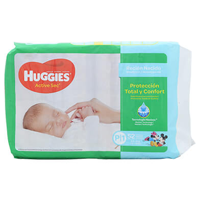 Panal Huggies active sec mega pequeno 52 unidades Panal Huggies active sec mega pequeno 52 unidades