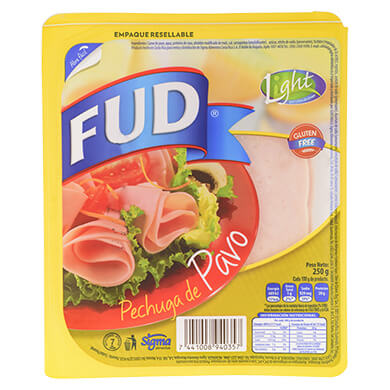 JAMON DE PECHUGA PAVO FUD 250G JAMON DE PECHUGA PAVO FUD 250G