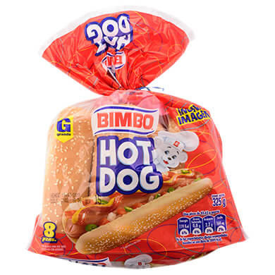 PAN BIMBO BOLLER HOT DOG C AJONJ 325G 8U PAN BIMBO BOLLER HOT DOG C AJONJ 325G 8U