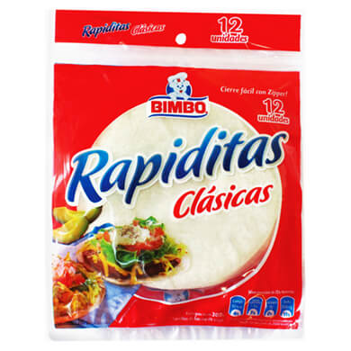 Tortilla Bimbo Rapiditas harina trigo 12 uidades 312 g Tortilla Bimbo Rapiditas harina trigo 12 uidades 312 g