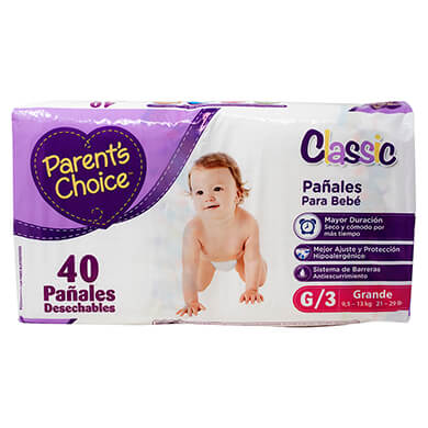 PANAL PARENTS CHOICE P BEBE TALLA G 40U PANAL PARENTS CHOICE P BEBE TALLA G 40U