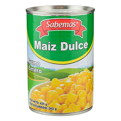 Maiz dulce Sabemas grano entero 425 g Maiz dulce Sabemas grano entero 425 g