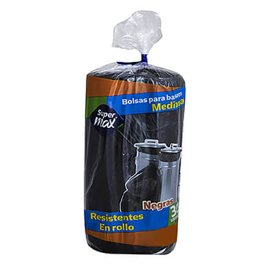 BOLSA BAS SUPERMAX NEGRA ROLL 30U MED BOLSA BAS SUPERMAX NEGRA ROLL 30U MED
