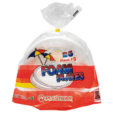 PLATO FOAM NO.9 LISO PLASTIFAR 25 UNDS PLATO FOAM NO.9 LISO PLASTIFAR 25 UNDS