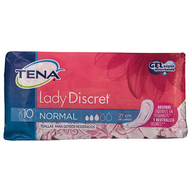 Toalla incontinencia Tena lady normal 10 unidades Toalla incontinencia Tena lady normal 10 unidades