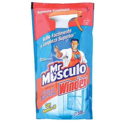 Mr musculo windex vidrio doypack 500 ml Mr musculo windex vidrio doypack 500 ml