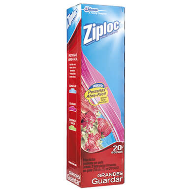 Bolsa Ziploc para alimento grande 20 unidades Bolsa Ziploc para alimento grande 20 unidades