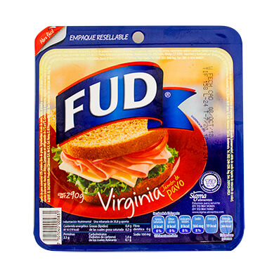 JAMON FUD PAVO TURKEY LINE VIRGIN 290 GR JAMON FUD PAVO TURKEY LINE VIRGIN 290 GR