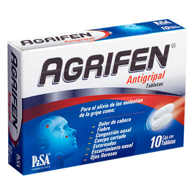 Agrifen antigripal caja 10 tabletas Agrifen antigripal caja 10 tabletas