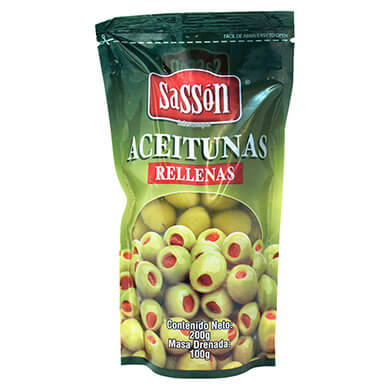 ACEITUNAS SASSON RELLENAS 100GR ACEITUNAS SASSON RELLENAS 100GR