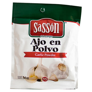 ESPECIA SASSON AJO POLVO PURO SOBRE 36GR ESPECIA SASSON AJO POLVO PURO SOBRE 36GR