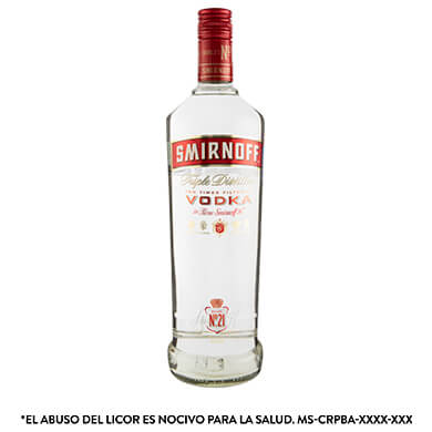 VODKA SMIRNOFF ROJO TRIPLE DESTIL 1000ML VODKA SMIRNOFF ROJO TRIPLE DESTIL 1000ML