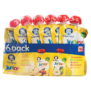 COLADOS GERBER JR SURTIDO 6PACK 110GR COLADOS GERBER JR SURTIDO 6PACK 110GR