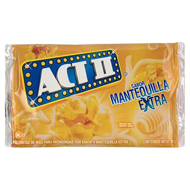 PALOMITAS ACT II MANTEQUILLA EXTRA 91 GR PALOMITAS ACT II MANTEQUILLA EXTRA 91 GR