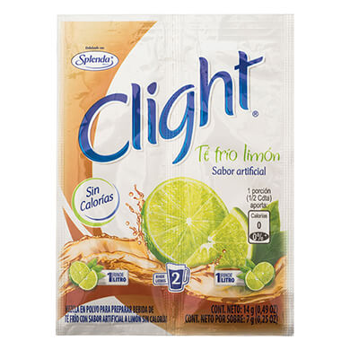 BEBIDA EN POLVO CLIGHT TE LIMON 14GR BEBIDA EN POLVO CLIGHT TE LIMON 14GR