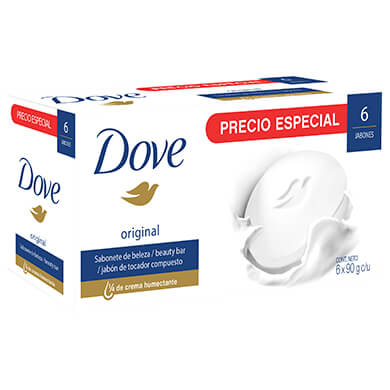 JABON TOCADOR DOVE ORIGINAL HUMECTANTE 6PK 90GR JABON TOCADOR DOVE ORIGINAL HUMECTANTE 6PK 90GR