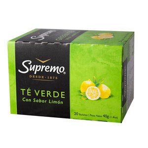 TE VERDE SUPREMO SABOR LIMON 40 GR TE VERDE SUPREMO SABOR LIMON 40 GR