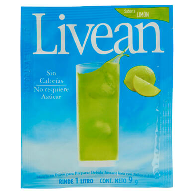 LIVEAN BEBIDA EN POLVO SABOR LIMON 9 GR LIVEAN BEBIDA EN POLVO SABOR LIMON 9 GR