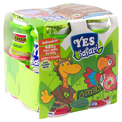 Yogurt Yes safari surtido 4 pack 400 ml Yogurt Yes safari surtido 4 pack 400 ml