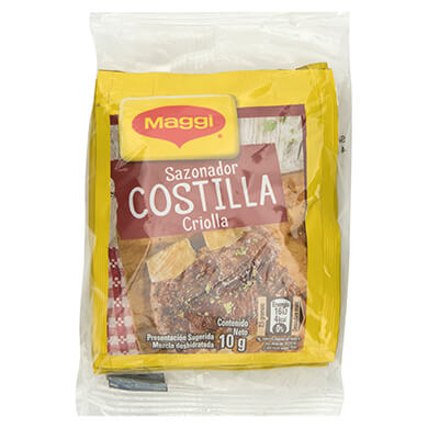 CONSOME MAGGI COSTILLA CRIOLLA 4UNI 10GR CONSOME MAGGI COSTILLA CRIOLLA 4UNI 10GR