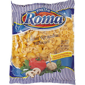 PASTA ROMA CODO RAYADO 200GR PASTA ROMA CODO RAYADO 200GR