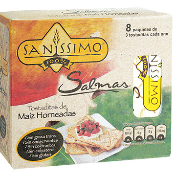 TOSTADITAS MAIZ SANISSIMO SALMAS 144 GR TOSTADITAS MAIZ SANISSIMO SALMAS 144 GR